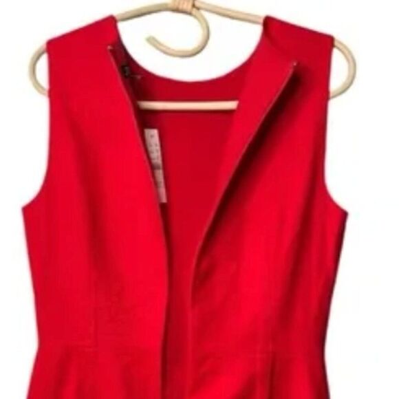 J. Crew High-neck sheath dress in stretch linen blend Red NWT 4P - Picture 4 of 12